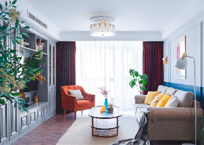 90㎡混搭美式二人居，大膽用色的設(shè)計