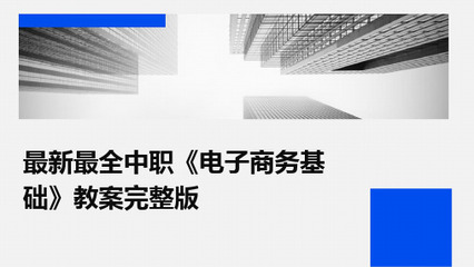 中職電子商務基礎教案 電子商務技術服務